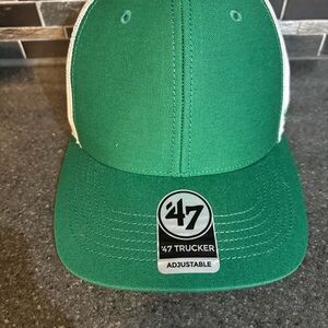 47 Brand Green and White Trucker Hat
